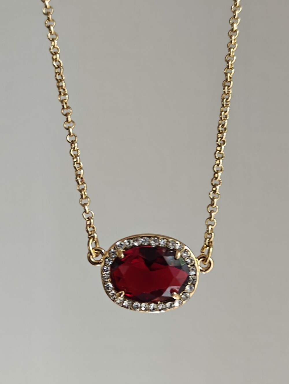 Ralph Lauren Garnet Glass Necklace EUC